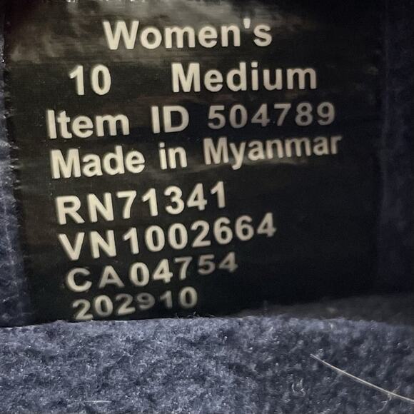 LL Bean Sweater Fleece Slipper Scuff Womens Size 10 Navy Blue Mule Slip On - Picture 9 of 9